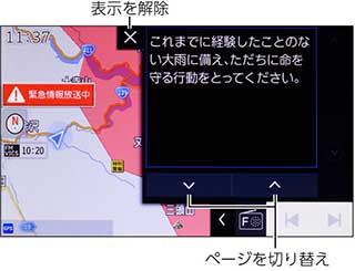 緊急情報の表示について