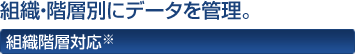 組織・階層別にデータを管理。 組織階層対応※